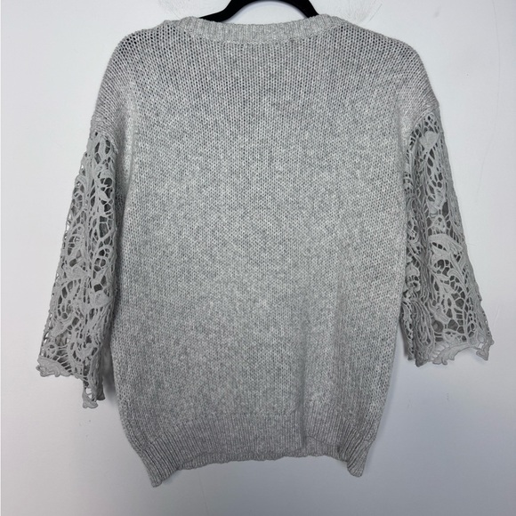 Sundance Lace Delight Pullover Sweater Gray - Picture 3 of 7